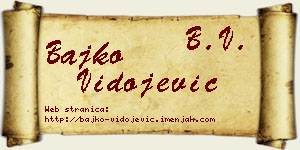 Bajko Vidojević vizit kartica